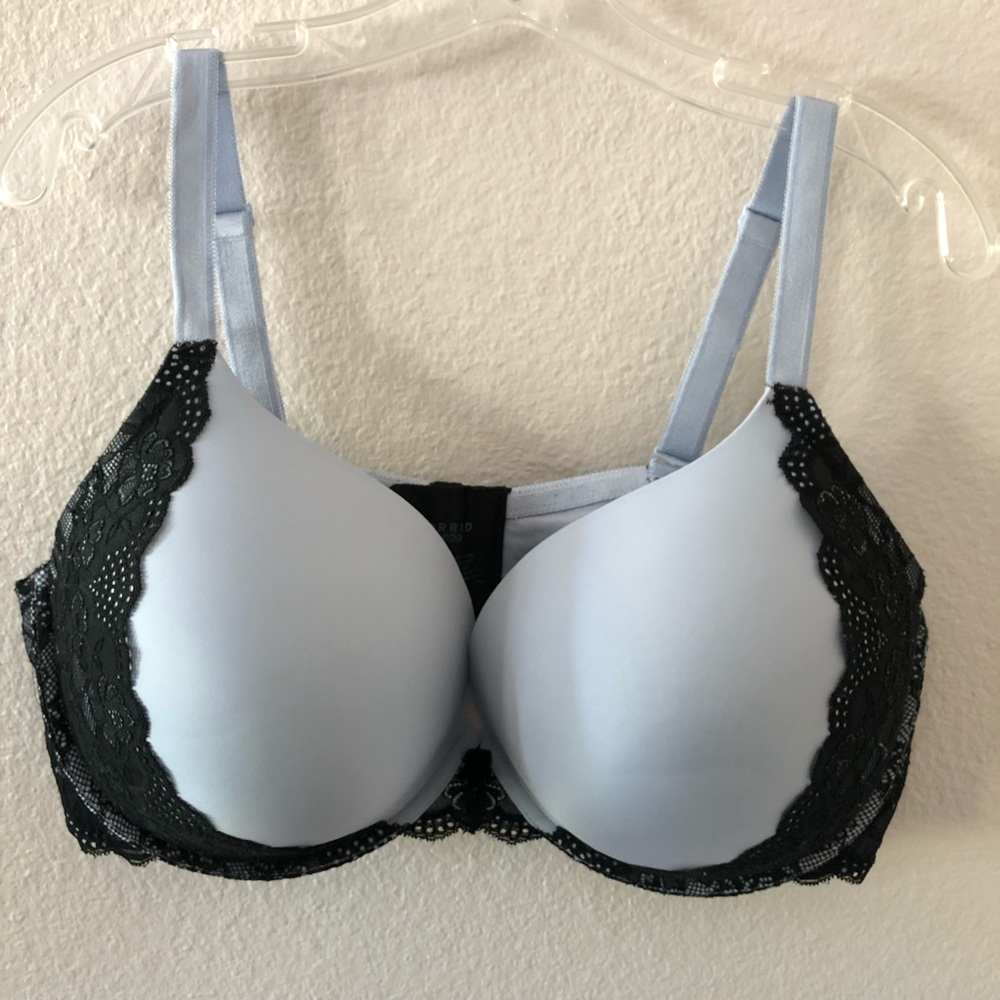 Torrid 44DDD Light blue push-up plunge bra